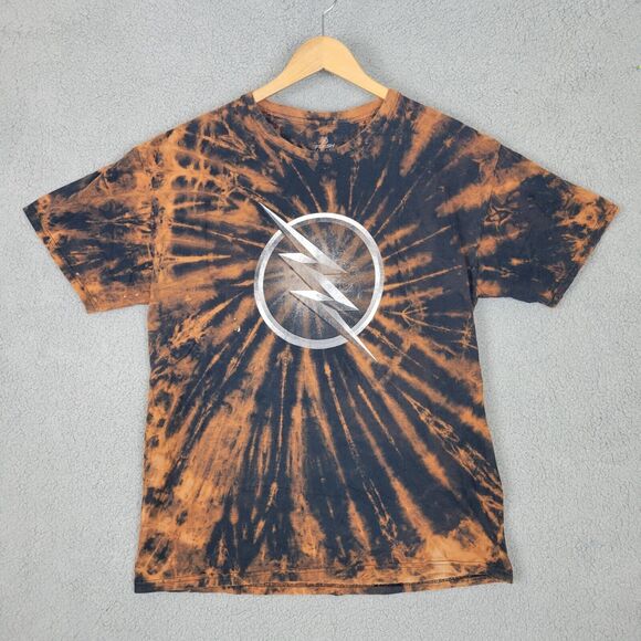 The Flash Mens Large Shirt Bleach Tie Dye Multi Color Justic League  DC Comics - Picture 1 of 9